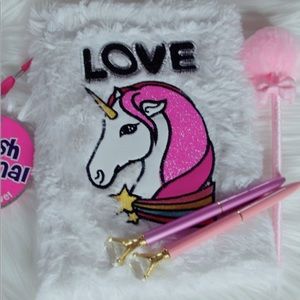 white unicorn notebook